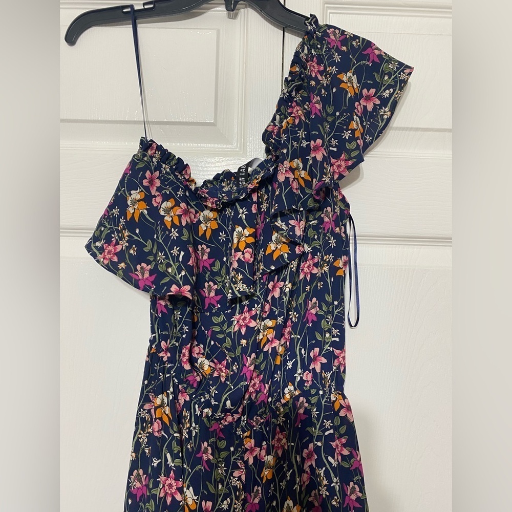 Design Lab Floral One-Shoulder Jumpsuit size S - Picture 2 of 5